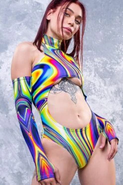 Jaded Liquid Cut Out Bodysuit -Badinka 1 1 2