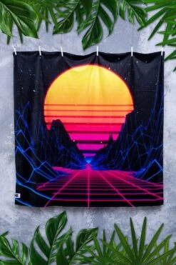 Synthwave Sunset XXL Towel -Badinka 1 a8f07440 a28e 4c58 bfed f2a920d129c5