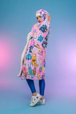 Rabbidelic Hooded Blanket (Pink)