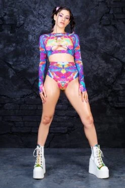 Psy Hibiscus Long Belt Top -Badinka 3 f8a61014 7a27 4406 9bce 79b89c2a213d