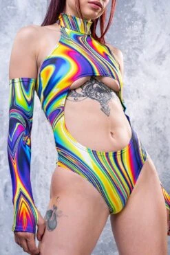Jaded Liquid Cut Out Bodysuit -Badinka 4 2 2