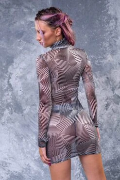 Minimal Mesh High Neck Dress -Badinka 4 8