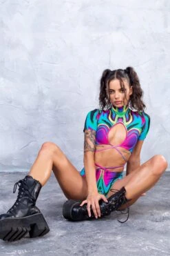 Fluorescent Marble Strapped Bodysuit -Badinka 5 92fa4b8e 59fa 4654 bcb4 15396edd8055