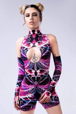 Tunderstruck Magenta Keyhole Romper -Badinka IMG 0249
