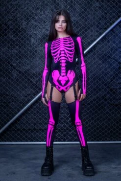 Rasberry Neon Playful Bodysuit -Badinka IMG 1097