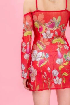 Predatora Mesh Off-the-shoulder Strappy Dress -Badinka IMG 7878