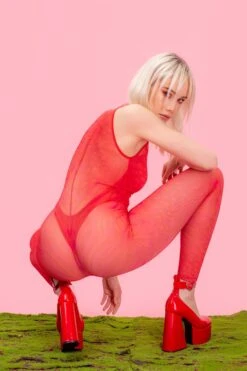 Bloodlust Mesh Cutout Catsuit -Badinka IMG 8002