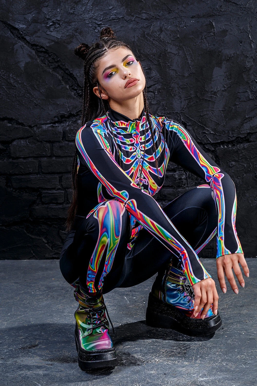 Rainbow Skeleton Costume 5 Rainbow Skeleton Costume - Image 5