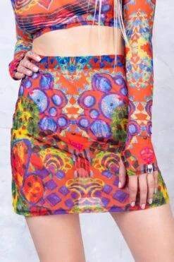 Tropical Punch Mesh Rave Skirt