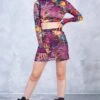 Splatter Mesh Rave Skirt Set