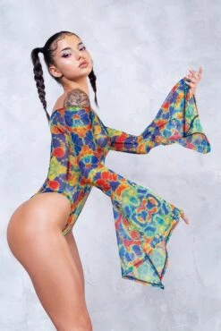 Dye-Hard Sleeve Mesh Bodysuit