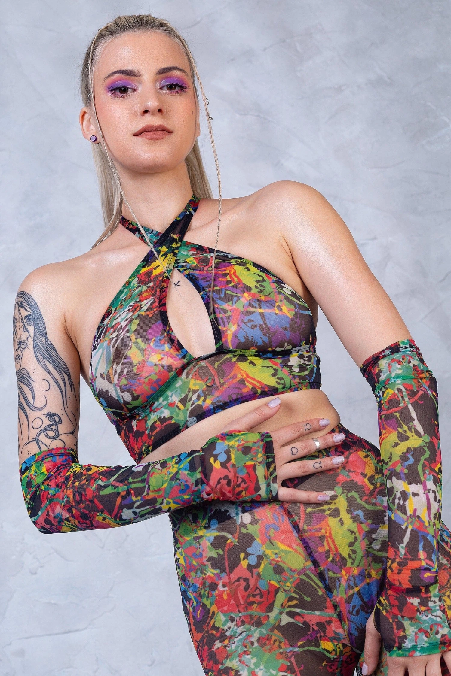 Splash Halter Criss Cross Mesh Top 1 Splash Halter Criss Cross Mesh Top