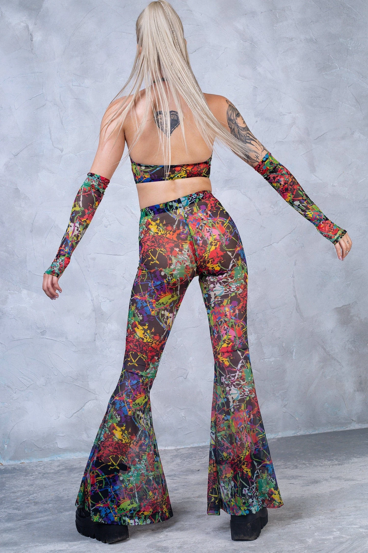 Splash Bell Bottom Mesh Pants 4 Splash Bell Bottom Mesh Pants - Image 4